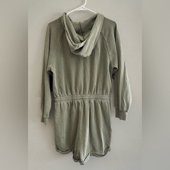 L Space Stay Cool French Terry Cotton One Piece Romper In Washed Army | Size L - Picture 6 of 9
